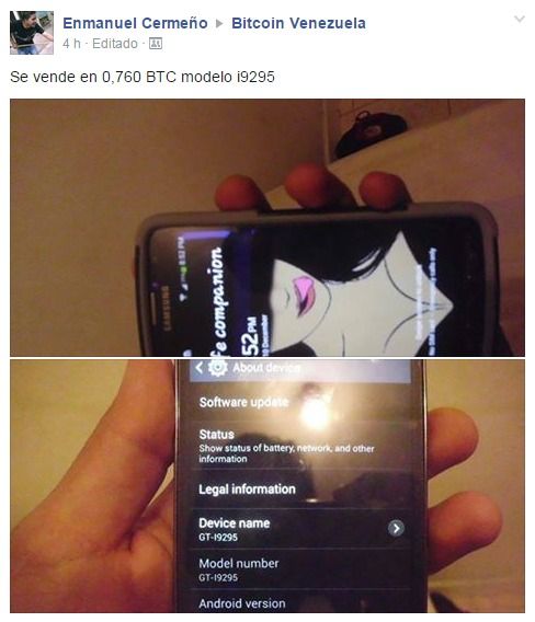 venta de telefono por bitcoin facebook